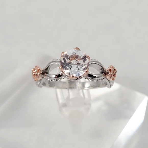 1ct Natural White Topaz and Diamonds Ring - Picture 7 of 15